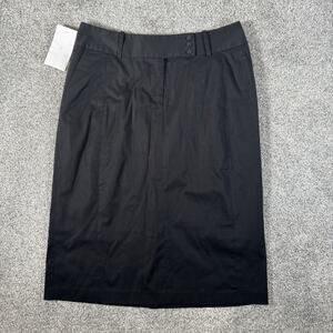 Black Pencil Skirt Size 8 Classic Minimalist Preppy Office Chic Business Casual